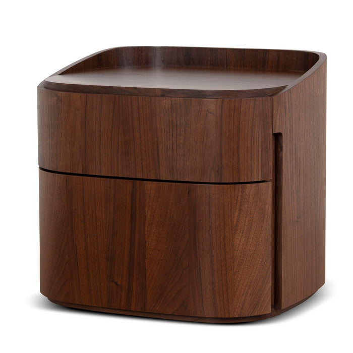 Cube Bedside Table - Walnut