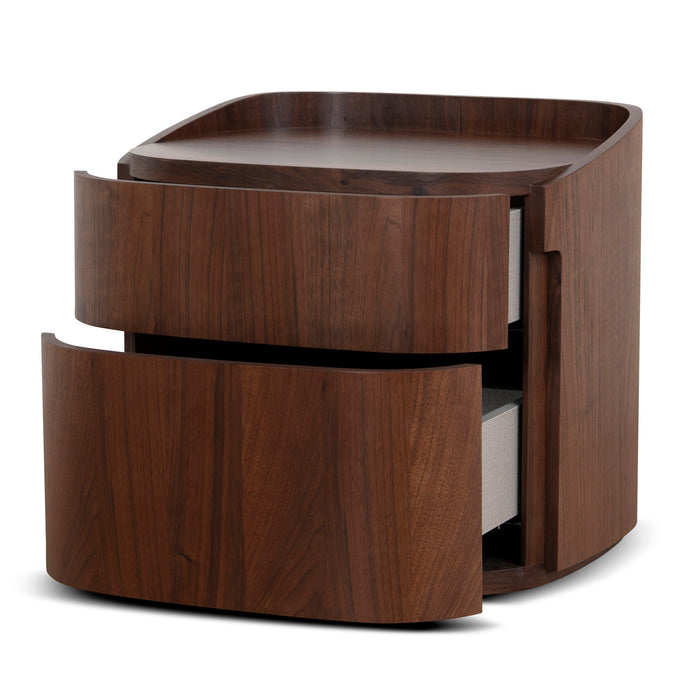 Cube Bedside Table - Walnut