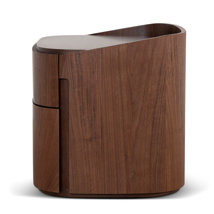 Cube Bedside Table - Walnut