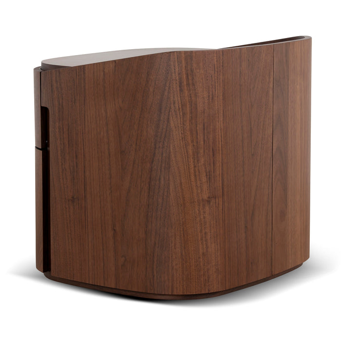 Cube Bedside Table - Walnut