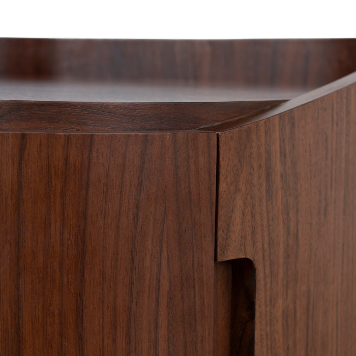 Cube Bedside Table - Walnut