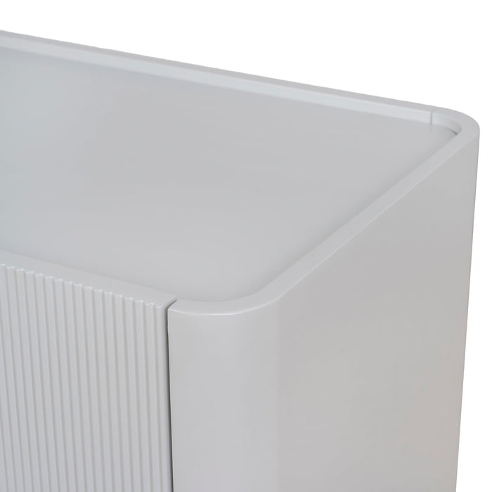 Nuvira Bedside Table - Warm Grey