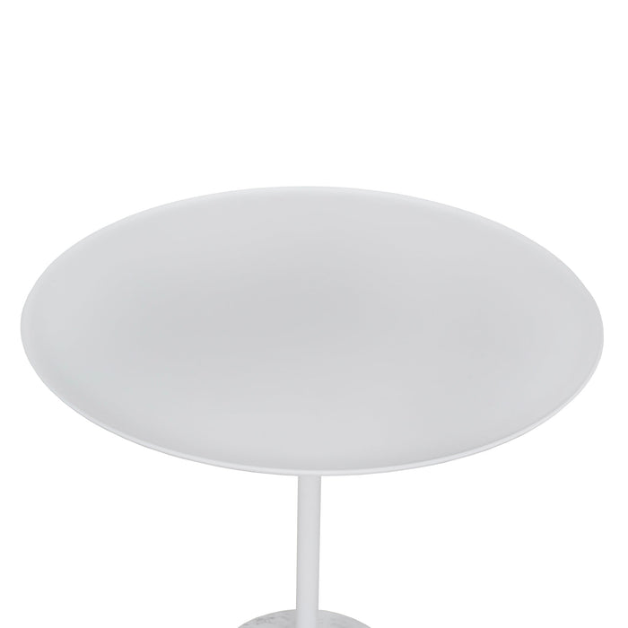 Pravina 45cm Matte White Side Table - Carrara Marble