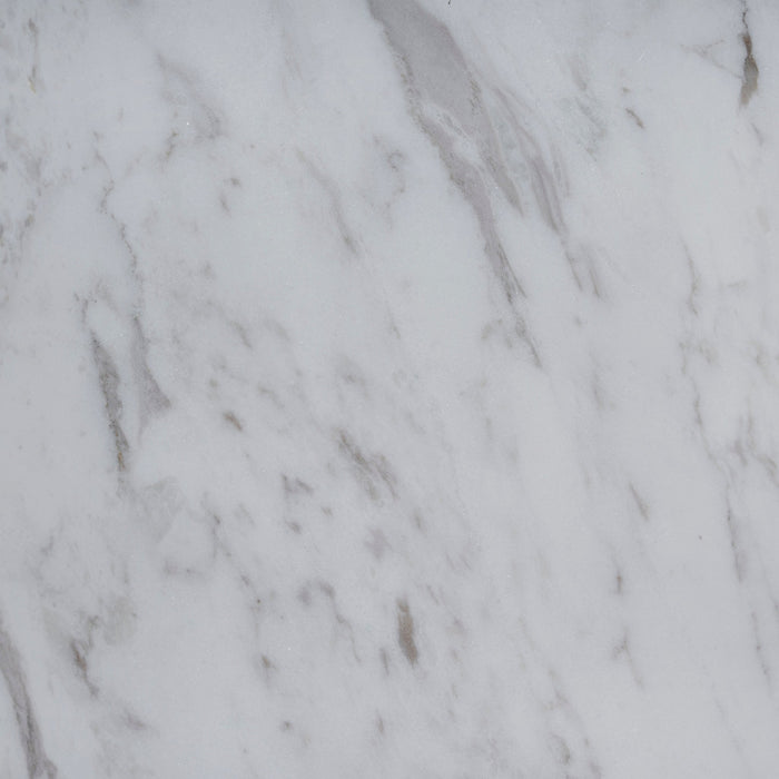 Pravina 45cm Matte White Side Table - Carrara Marble