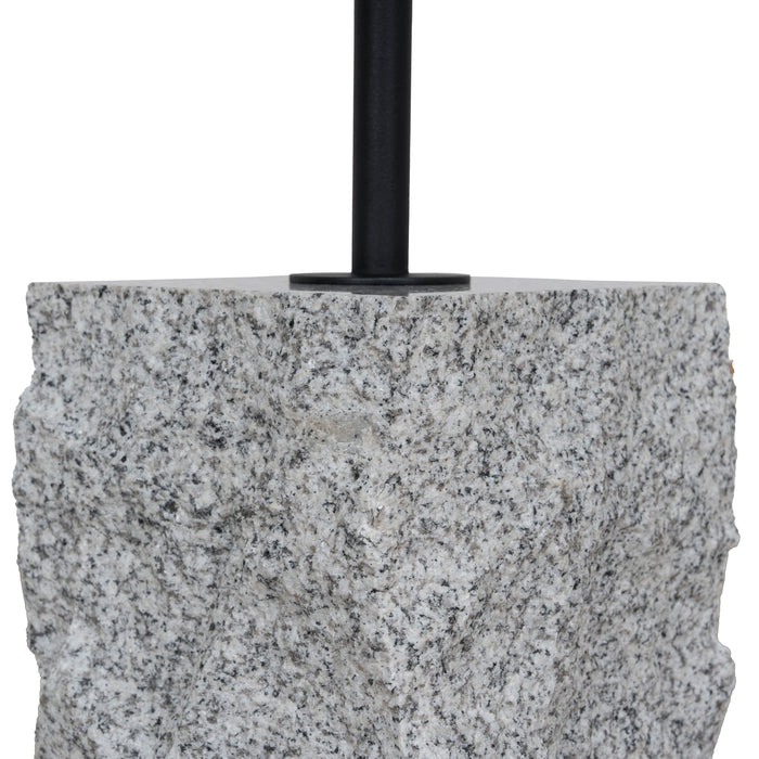 Kelvin 45cm Matte Black Side Table - Faceted Granite Marble