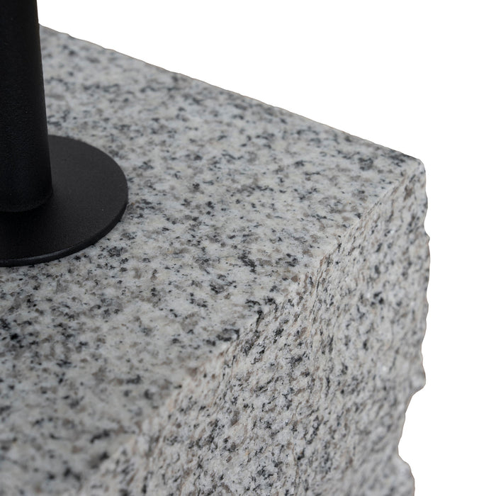 Kelvin 45cm Matte Black Side Table - Faceted Granite Marble