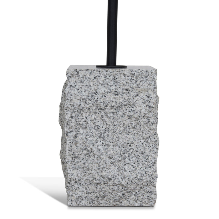 Kelvin 45cm Matte Black Side Table - Faceted Granite Marble