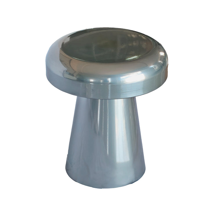 Zavro 40cm Round Side Table - Powder Silver