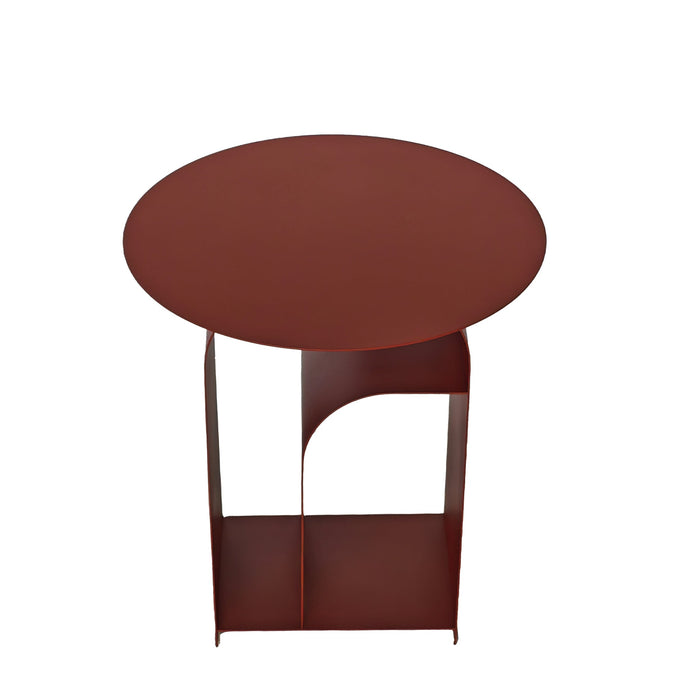 Orrica 38cm Round Side Table - Burgundy Red