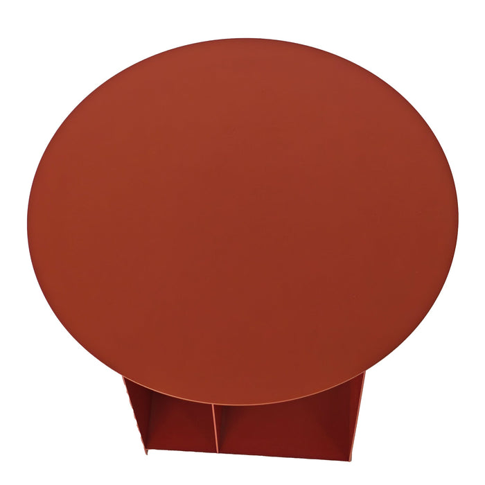 Orrica 38cm Round Side Table - Burgundy Red