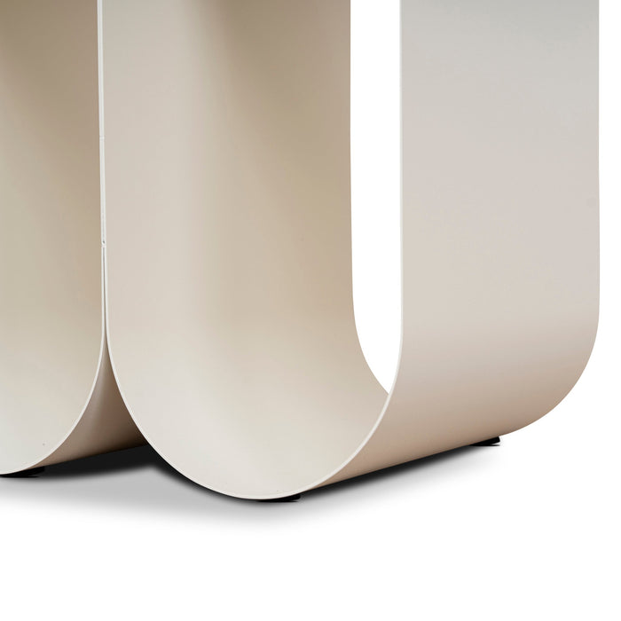 Vionta 35.5cm Side Table - Ivory White