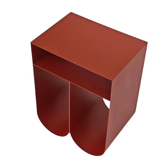 Vionta 35.5cm Side Table - Burgundy Red