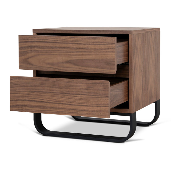 Strado 55cm Bedside Table - Walnut