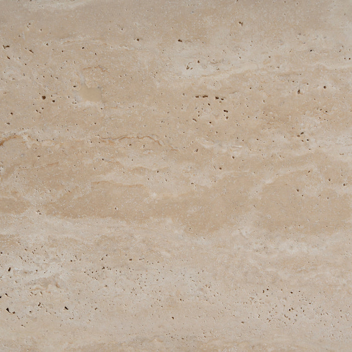 Bastia 50cm Round Travertine Side Table - Natural