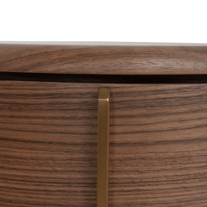 Leonard 46cm Round Bedside Table - Walnut