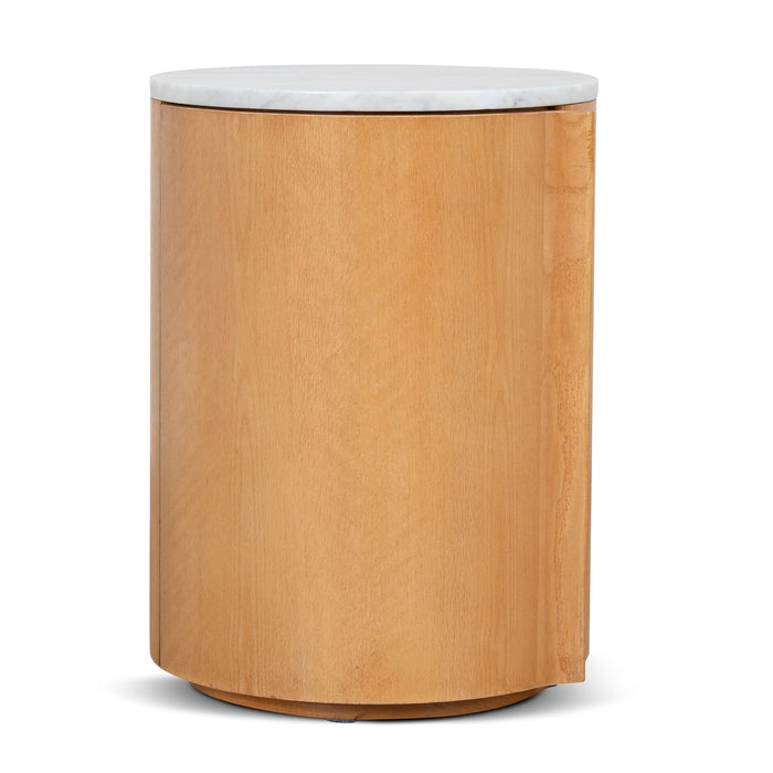 Vionne Round Bedside Table - Natural