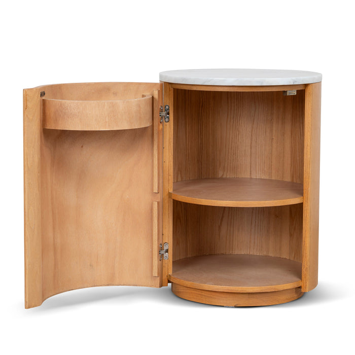 Vionne Round Bedside Table - Natural
