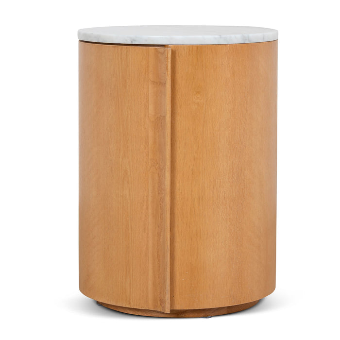Vionne Round Bedside Table - Natural
