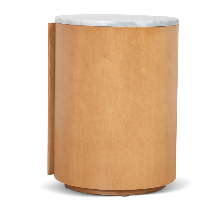 Vionne Round Bedside Table - Natural