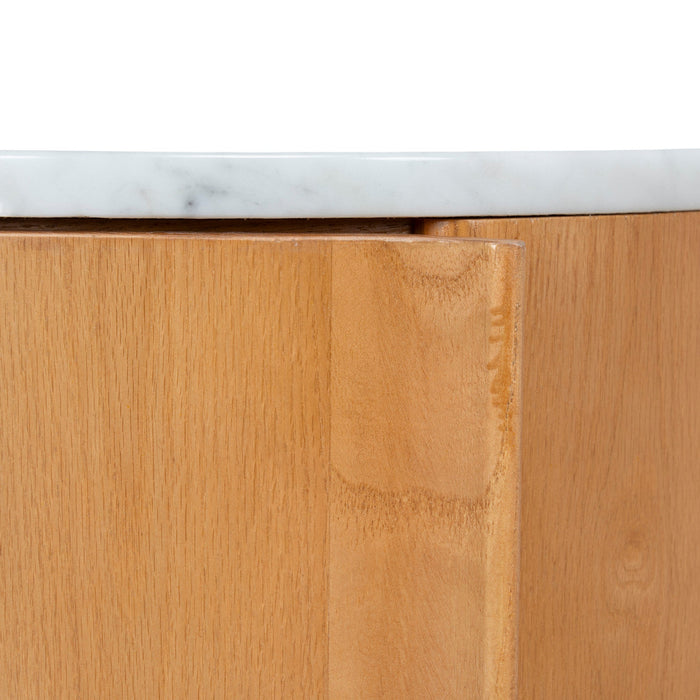 Vionne Round Bedside Table - Natural