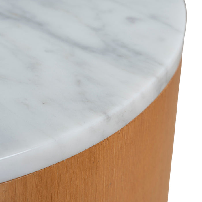 Vionne Round Bedside Table - Natural