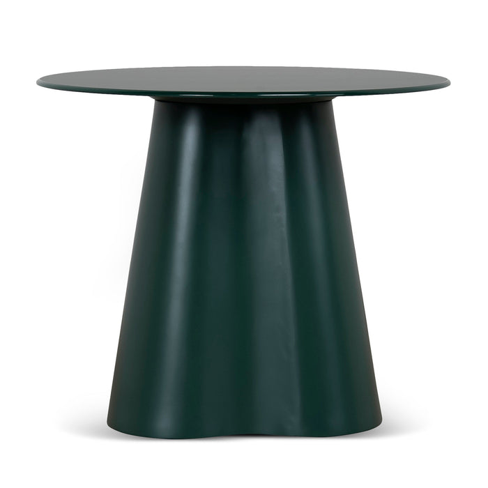 Marlix 60cm Round Tempered Glass Side Table - Green