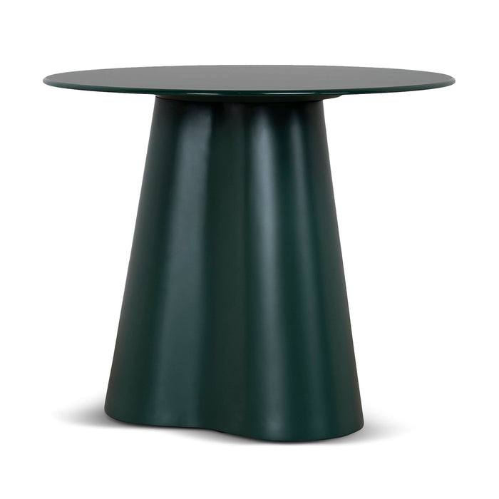 Marlix 60cm Round Tempered Glass Side Table - Green