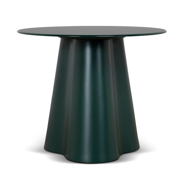 Marlix 60cm Round Tempered Glass Side Table - Green
