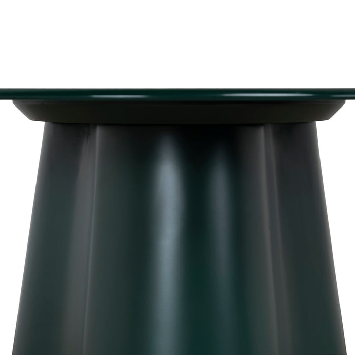 Marlix 60cm Round Tempered Glass Side Table - Green
