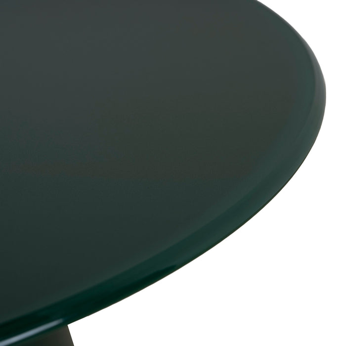 Marlix 60cm Round Tempered Glass Side Table - Green