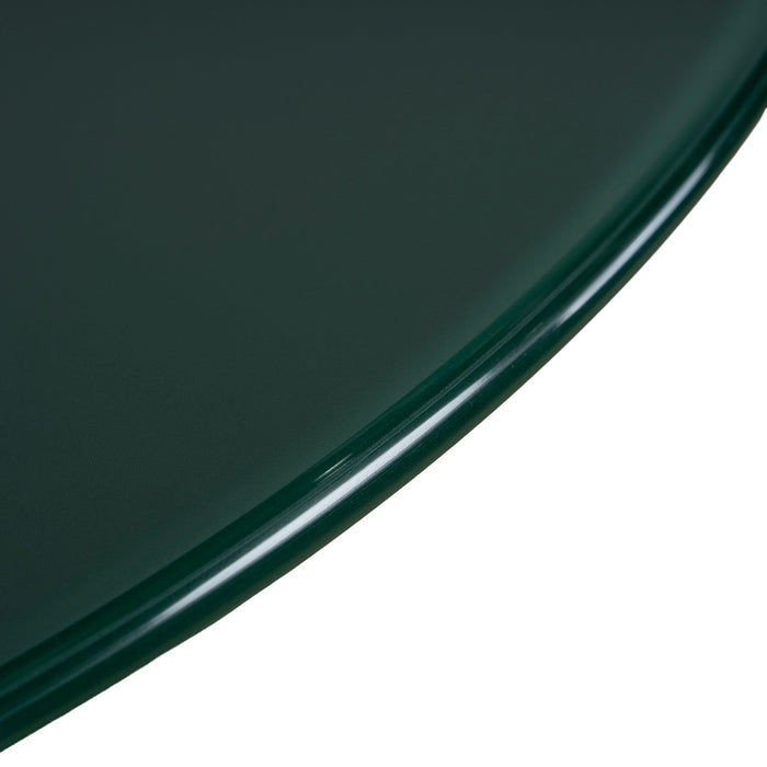 Marlix 60cm Round Tempered Glass Side Table - Green