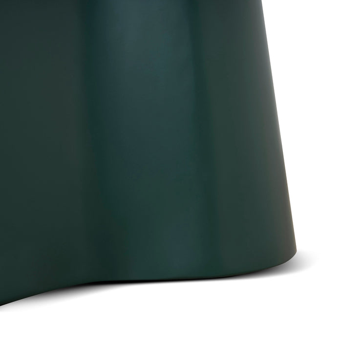 Marlix 60cm Round Tempered Glass Side Table - Green