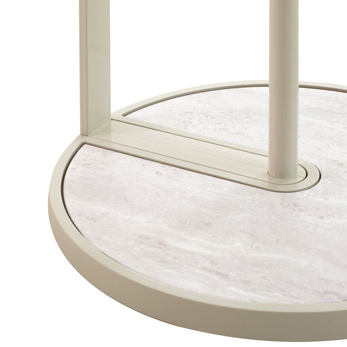 Arvenzo Beige Glass Side Table - Warm Grey