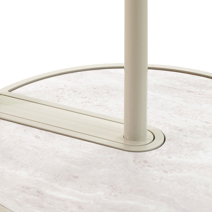 Arvenzo Beige Glass Side Table - Warm Grey