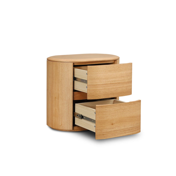 Norvia 60cm Tassie Oak Bedside Table - Natural