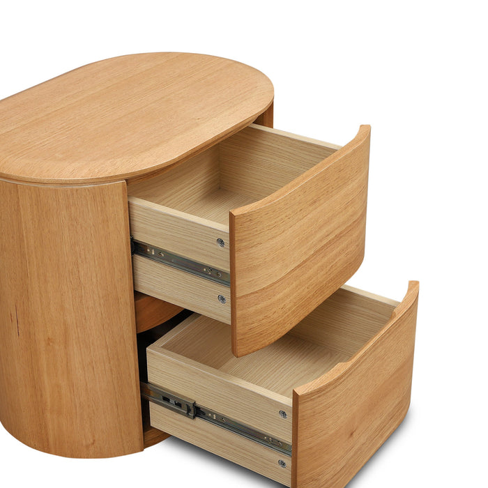 Norvia 60cm Tassie Oak Bedside Table - Natural
