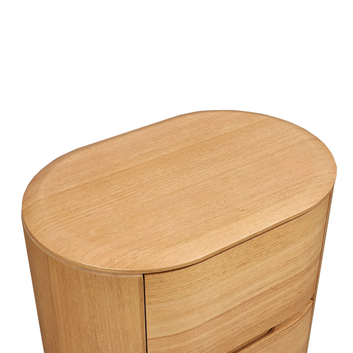 Norvia 60cm Tassie Oak Bedside Table - Natural