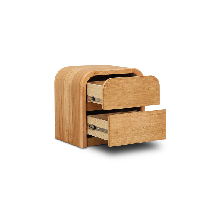 Elmino 55cm Tassie Oak Bedside Table - Natural