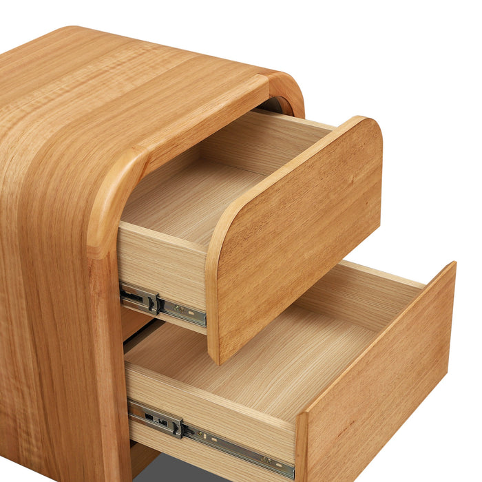 Elmino 55cm Tassie Oak Bedside Table - Natural