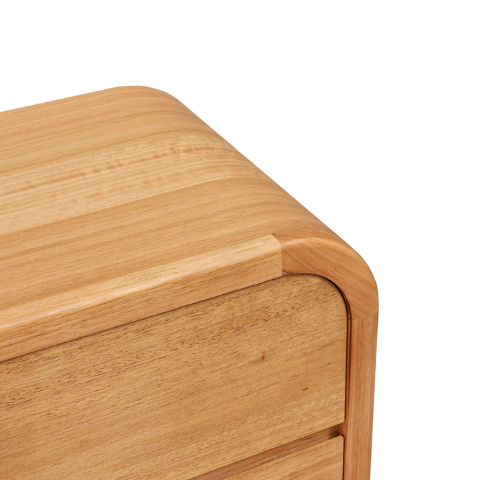 Elmino 55cm Tassie Oak Bedside Table - Natural