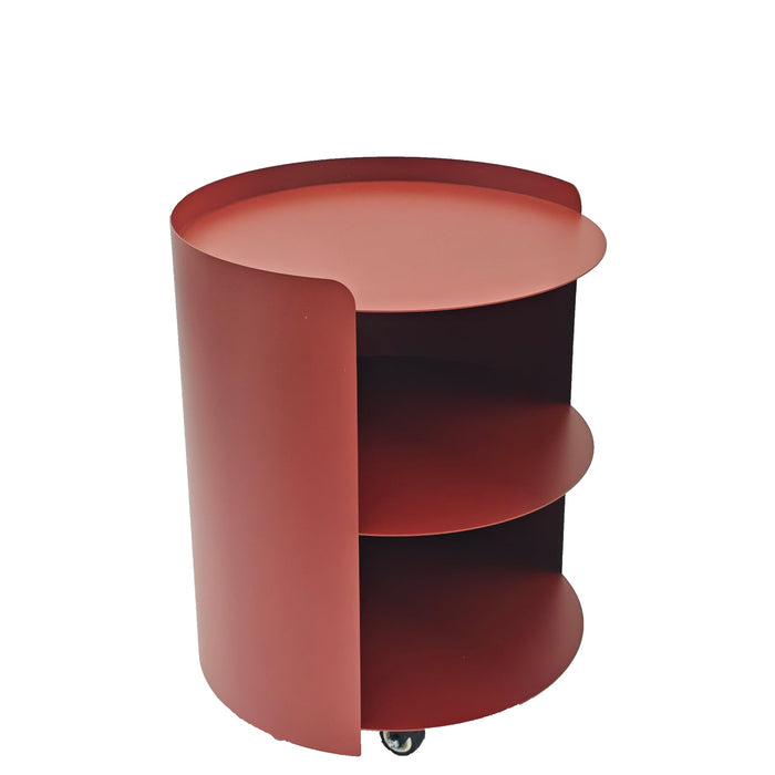 Morena 37cm Round Side Table - Burgundy Red