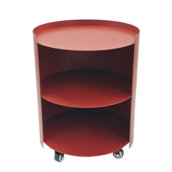 Morena 37cm Round Side Table - Burgundy Red