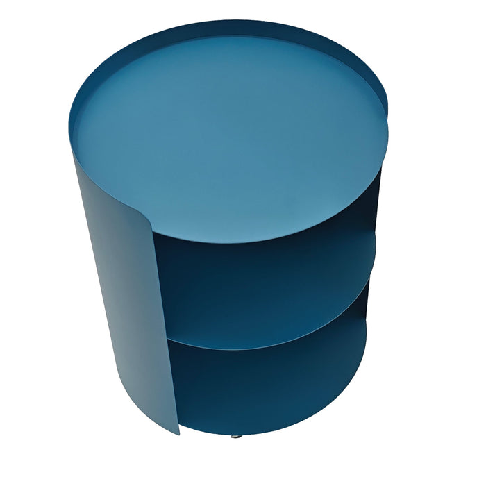 Morena 37cm Round Side Table - Navy Blue