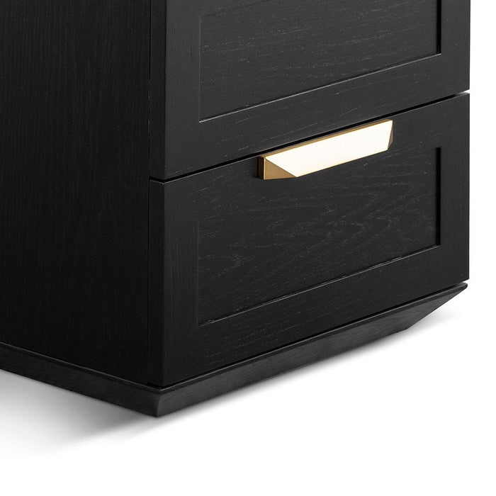 CST6863-CN Bedside Table - Black with Marble Top