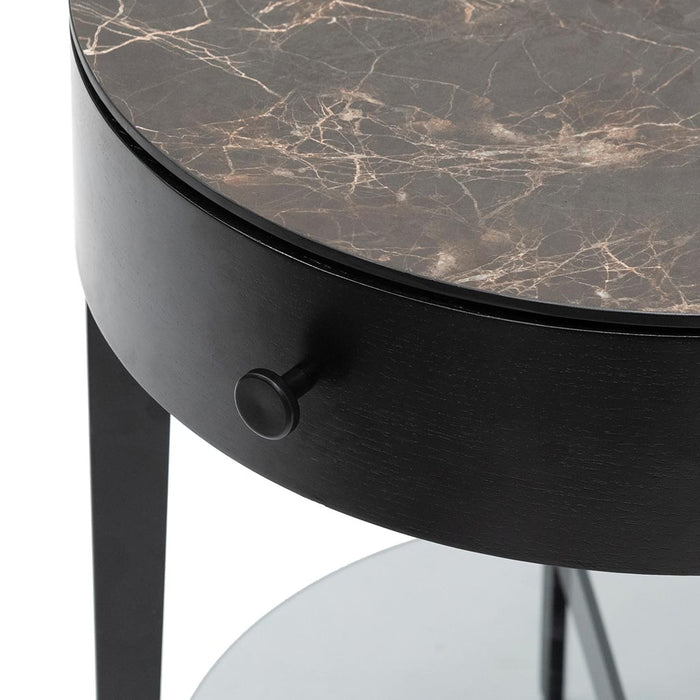 CST6894-IG Round Side Table - Black