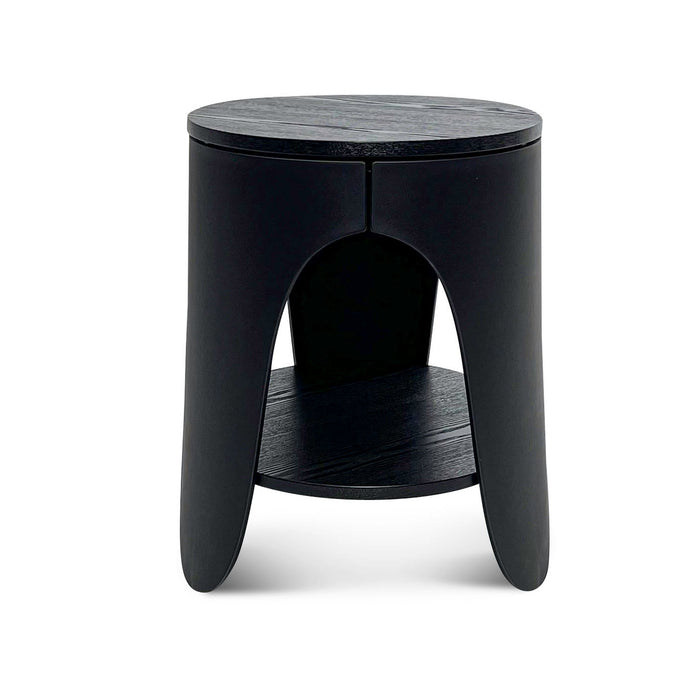 CST6918-SD Round Side Table - Full Black