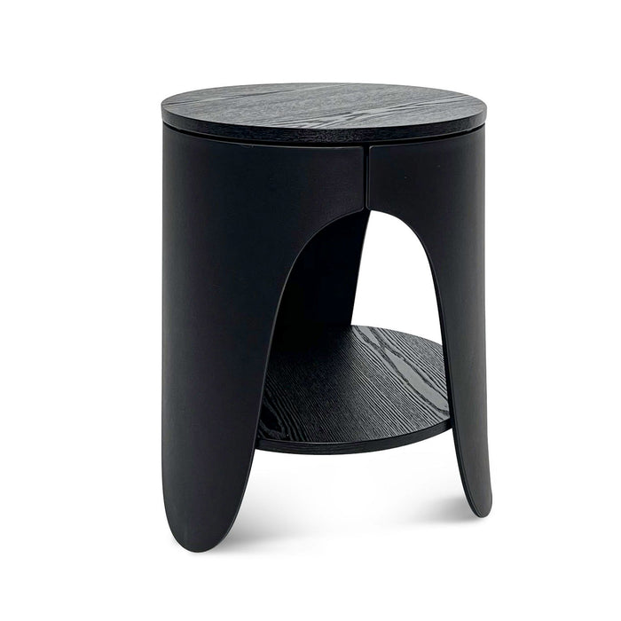 CST6918-SD Round Side Table - Full Black