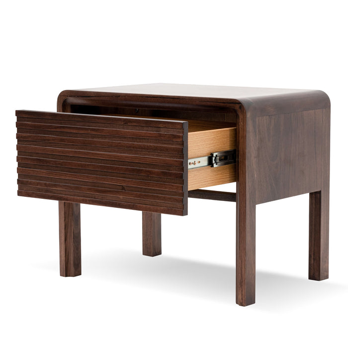 Ex Display - CST8041-AW Single Drawer Bedside Table - Walnut