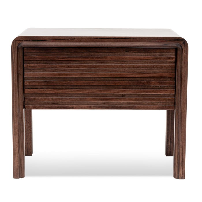 CST8041-AW Single Drawer Bedside Table - Walnut