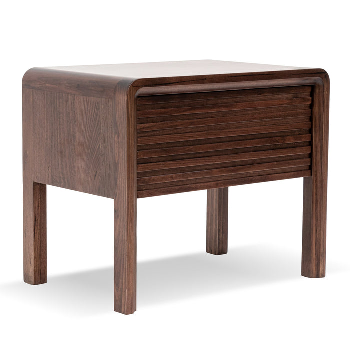 CST8041-AW Single Drawer Bedside Table - Walnut